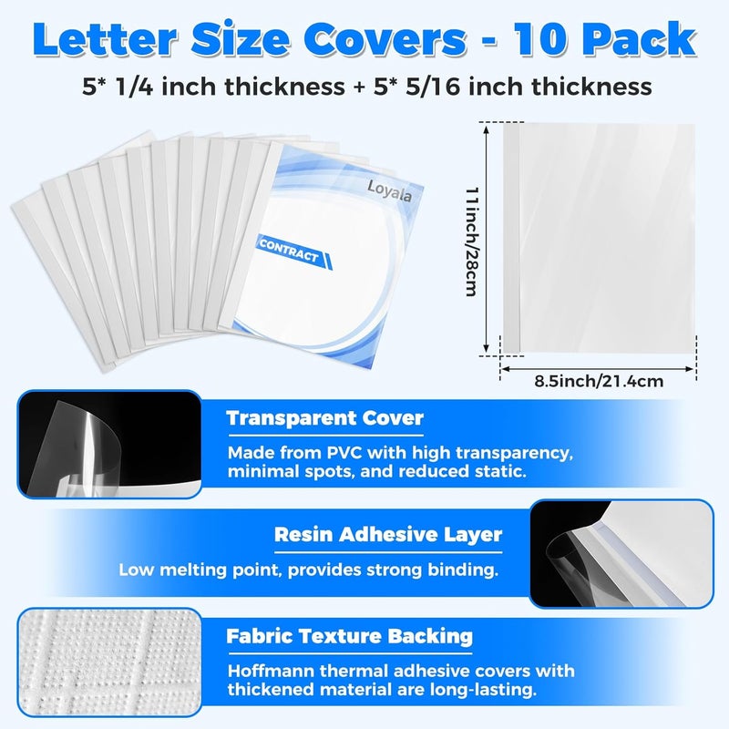 Loyala Thermal Binding Machine 500 Sheets Capacity Book Binding Material with 10 Letter Size Envelopes, A3/A4/A5 Document Heat Binder Hot Melt Machine Metal Thermal Binder Contract Document Invoice - Image 4